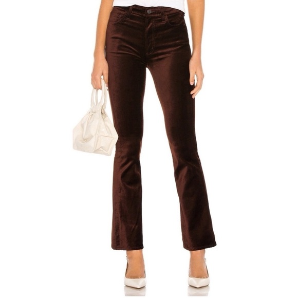 New Agolde Nico High Rise Slim Boot Pants in Chocolate Milk Velvet Sz 32 - Picture 14 of 14